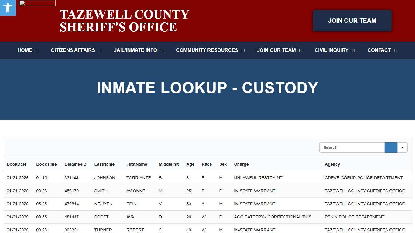 Inmate Lookup - C - Tazewell County Sheriff