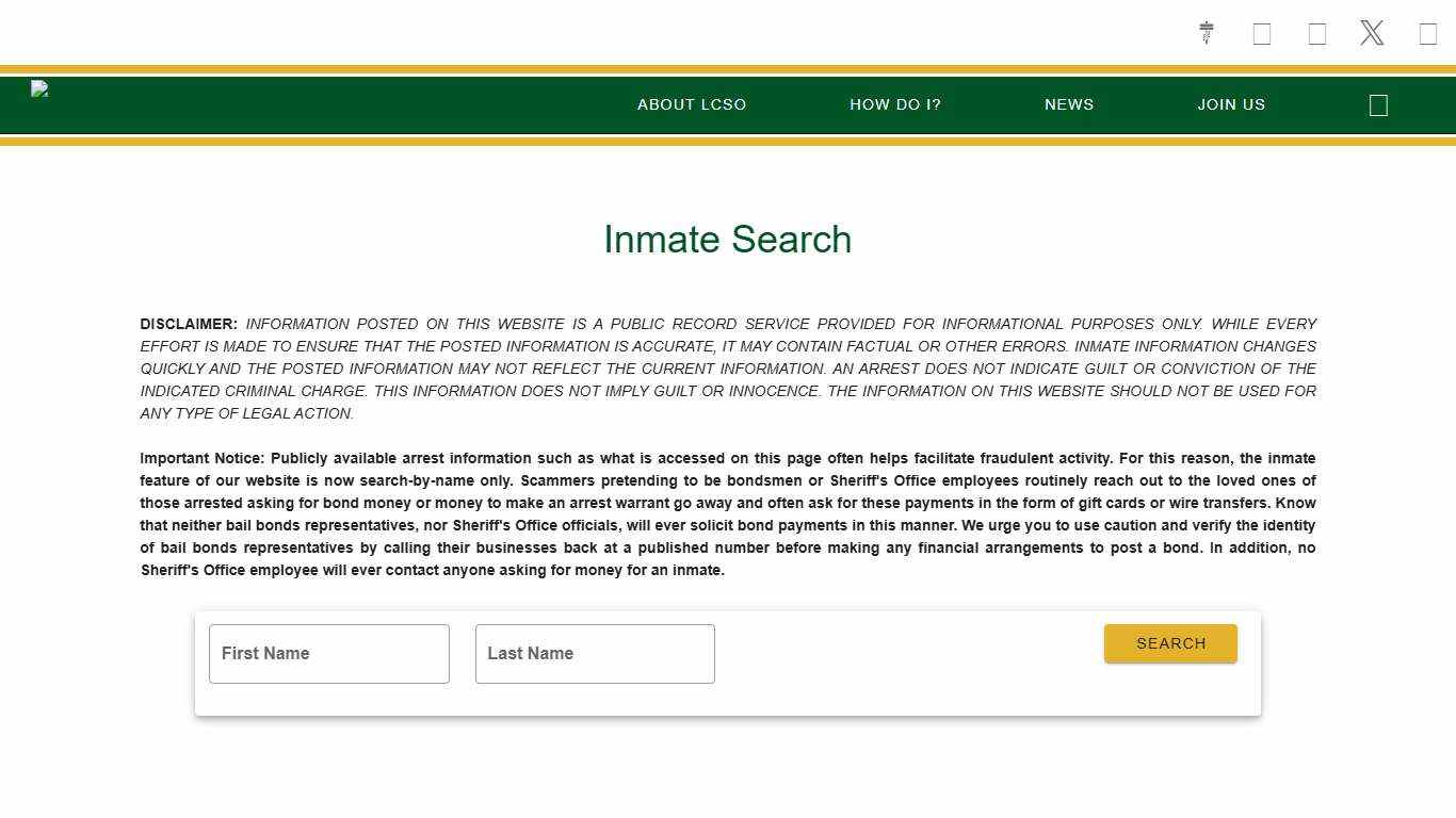 Inmate Search